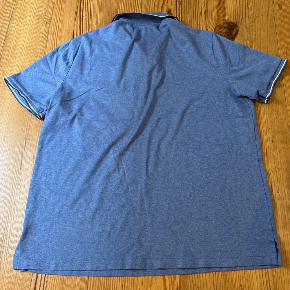 Polo Ralph Lauren Polo Shirt Mens Blue Heathered Tipped Classic Fit SIZE XL